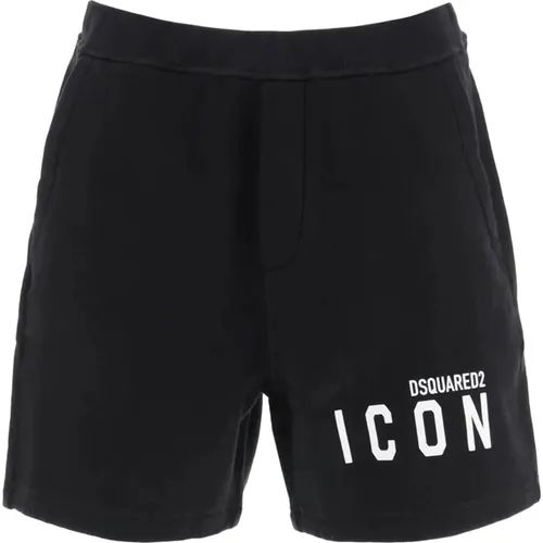 Casual Shorts, male, , Size: M Cotton Logo Bermuda Shorts - Dsquared2 - Modalova