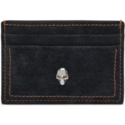 Blaue Brieftasche mit Zentralem Fach , Damen, Größe: ONE Size - alexander mcqueen - Modalova