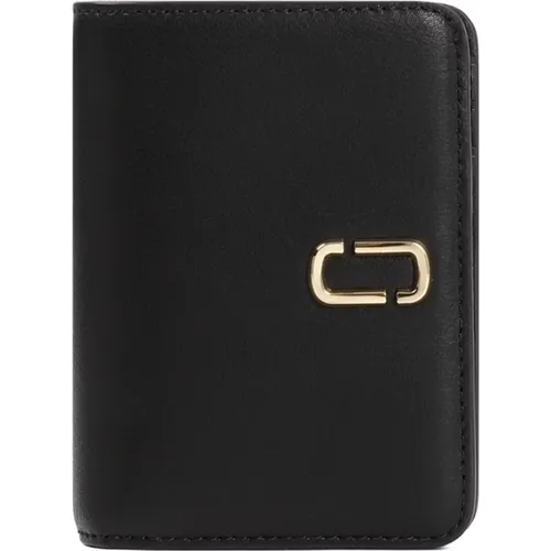 Kompakte Schwarze Kuhleder Brieftasche , Damen, Größe: ONE Size - Marc Jacobs - Modalova