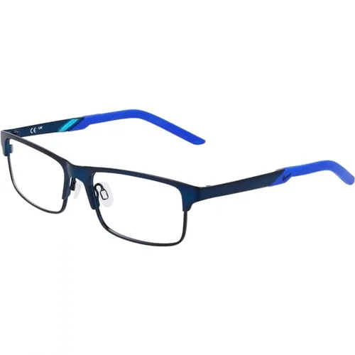 Glasses, unisex, , Size: 50 MM Stylish Eyewear Frames in Satin Navy - Nike - Modalova