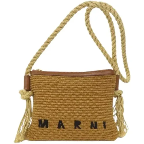 Pre-owned Cross Body Bags, female, , Size: ONE SIZE Pre-owned Raffia Shoulder Bag - Marni Pre-owned - Modalova