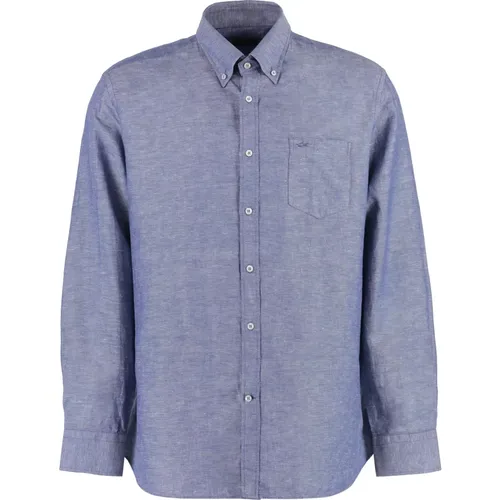 Casual Shirts, male, , Size: 3XL Cotton Blend Long Sleeve Shirt - PAUL & SHARK - Modalova
