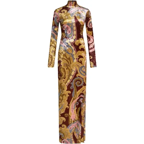 Paisley Print Long Sleeve Dress , female, Sizes: 2XS, XS, S - ETRO - Modalova