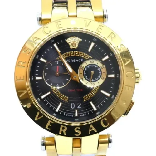 Pre-owned Stainless Steel watches , male, Sizes: ONE SIZE - Versace Pre-owned - Modalova