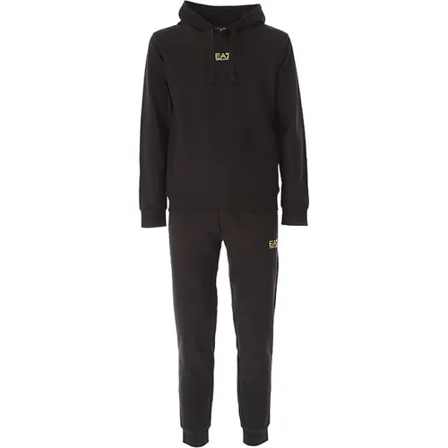 Training Sets, male, , Size: 2XL Hooded Sweatshirt and Tracksuit Set - Emporio Armani EA7 - Modalova