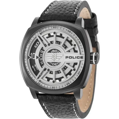 Watches, male, , Size: ONE SIZE Leather Analog Watch - Police - Modalova