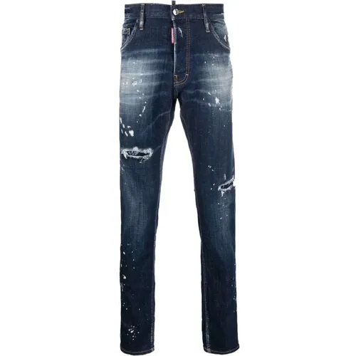 Used Effect Straight-Leg Jeans , male, Sizes: L, 2XS, XS, M, XL - Dsquared2 - Modalova