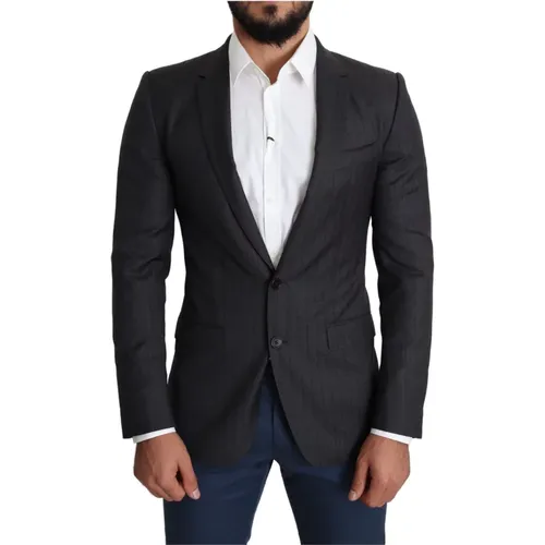 Blazers, male, , Size: S Elegant Martini Wool Blazer - Dolce & Gabbana - Modalova