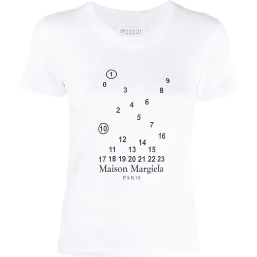 Numeric Logo Crewneck T-Shirts und Polos , Damen, Größe: XS - Maison Margiela - Modalova