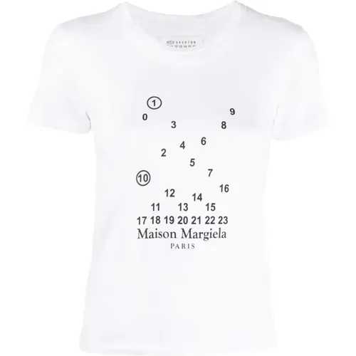 Numeric Logo Crewneck T-Shirts und Polos , Damen, Größe: M - Maison Margiela - Modalova