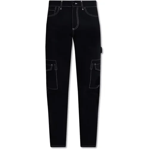 Cotton Trousers Aw22 , male, Sizes: W31, W32, W33 - Burberry - Modalova