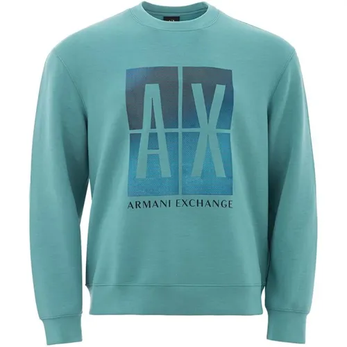 Grüner Modal Rundhalsausschnitt Pullover - Armani Exchange - Modalova