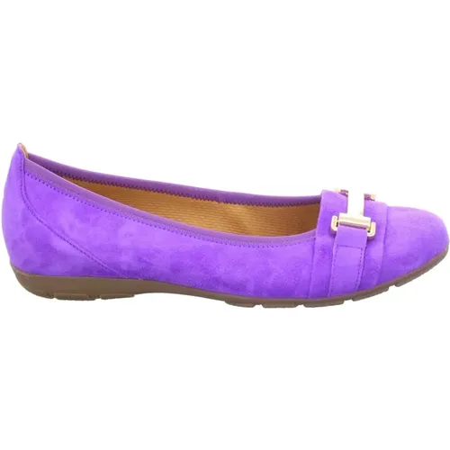 Lila Velours Ballerinas , Damen, Größe: 40 EU - Gabor - Modalova