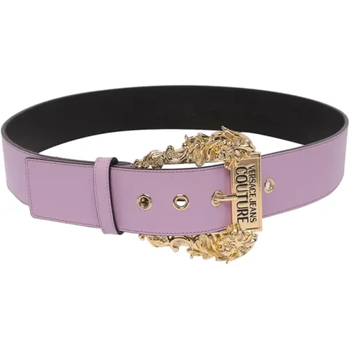 Belts, female, , Size: 70 CM Lilac Belts for Stylish Outfits - Versace Jeans Couture - Modalova