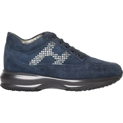 Blaue Wildleder Interactive Sneakers - Größe 35 - Hogan - Modalova