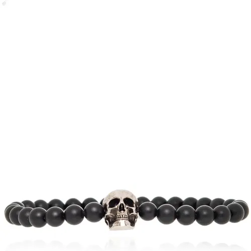 Bracelets, male, , Size: ONE SIZE Obsidian bracelet - alexander mcqueen - Modalova