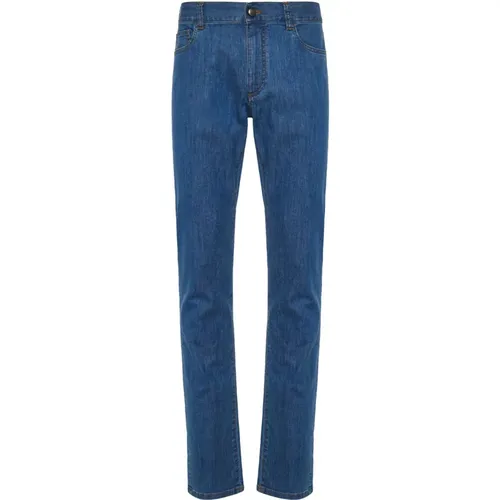 Slim-Fit Denim Jeans , male, Sizes: XL, L, 3XL, 2XL - Canali - Modalova