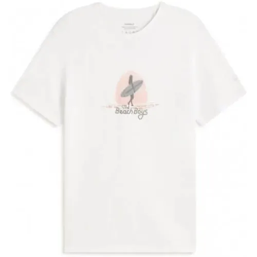 Surfer-Print Weißes T-Shirt , Herren, Größe: XL - Ecoalf - Modalova