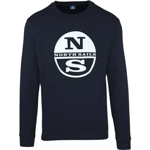 Baumwollmischung Rundhalsausschnitt Sweatshirt , Herren, Größe: S - North Sails - Modalova