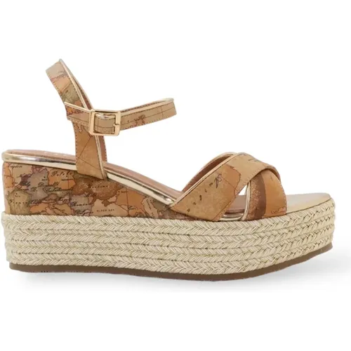 Wedges, female, , Size: 9 US Natural Geo Classic Wedge Sandals - Alviero Martini 1a Classe - Modalova