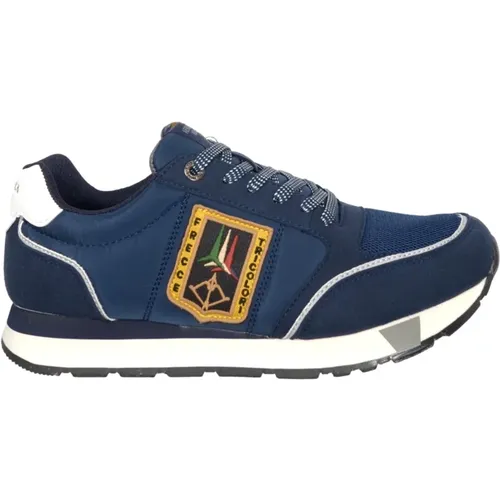 Klassische Sneakers mit Tricolor-Pfeilen in Blau , Herren, Größe: 44 EU - aeronautica militare - Modalova