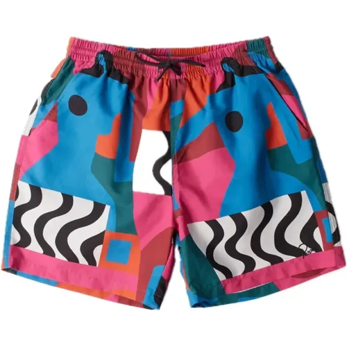 Distorted Water Swim Shorts , male, Sizes: M, S, XL - by Parra - Modalova