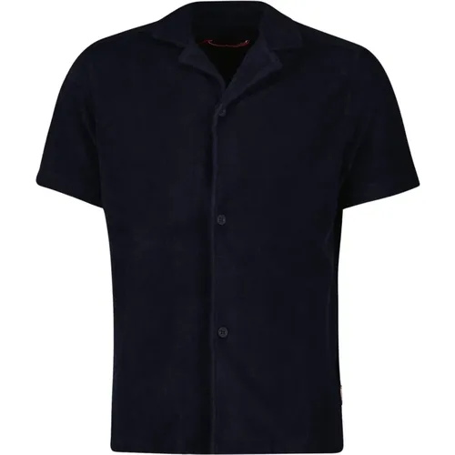 Navy Cotton Shirt , male, Sizes: XL, M - Orlebar Brown - Modalova