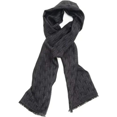 Winter Scarves, male, , Size: ONE SIZE Logo Wool Scarf - Moschino - Modalova