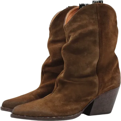 Leather Ankle Boots with Cuban Heel , female, Sizes: 8 UK, 3 UK, 5 UK, 7 UK, 4 1/2 UK - Elena Iachi - Modalova