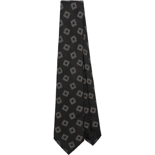 Schwarze Gewebte Jacquard Krawatte,Nachtblaue gewebte Jacquard-Krawatte - Emporio Armani - Modalova