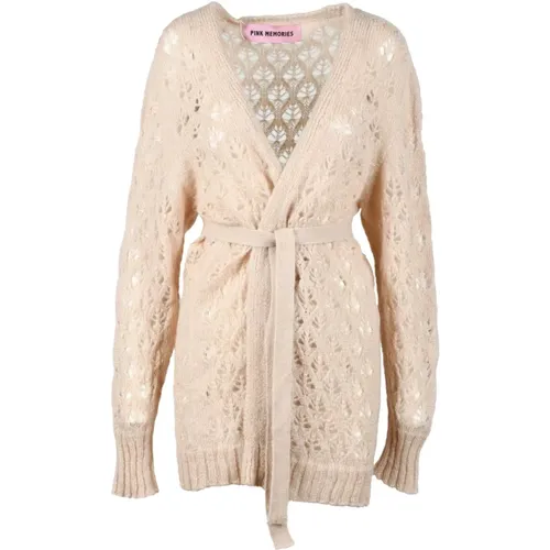 Weicher Mohair-Mix Cardigan , Damen, Größe: L - Pink Memories - Modalova