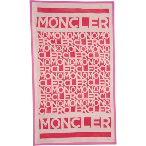 Strandtuch mit Kontrastkante und Monogramm-Logo - Moncler - Modalova
