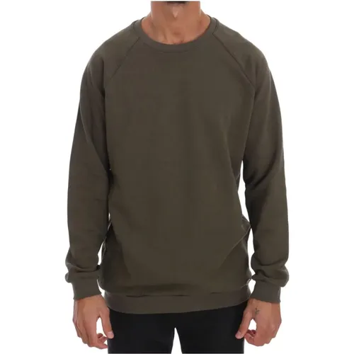 Grner Crewneck Pullover Italienische Handwerkskunst , Herren, Größe: XL - Daniele Alessandrini - Modalova