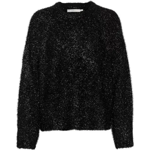 Schwarzer Glitzer-Strickpullover , Damen, Größe: S - InWear - Modalova