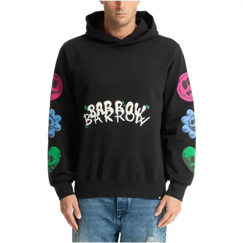 Gemusterte Logo Hoodie , Herren, Größe: S - BARROW - Modalova