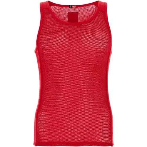 Rotes Mesh String-And-Lace Tanktop , Herren, Größe: L - Diesel - Modalova