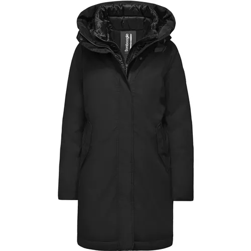 Long Hooded Parka with Double Collar , female, Sizes: XS, 2XL, S, M, 3XL, L, XL - BomBoogie - Modalova