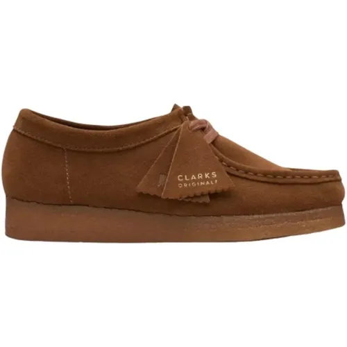 Schwarze Wildleder Wallabee Schuhe , Herren, Größe: 44 1/2 EU - Clarks - Modalova