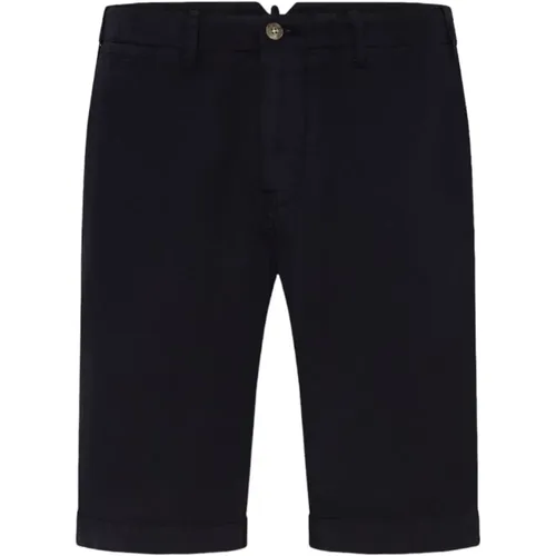 Navy Linen Blend Summer Shorts , male, Sizes: XL, L, M - Oscar Jacobson - Modalova