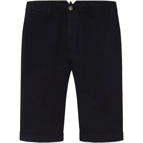 Navy Linen Blend Summer Shorts , male, Sizes: XL, S, L, M - Oscar Jacobson - Modalova
