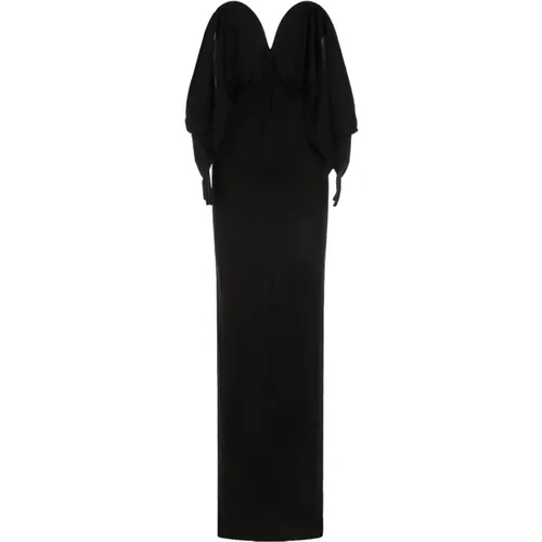 Long Draped Sleeve Dress , female, Sizes: S - Saint Laurent - Modalova