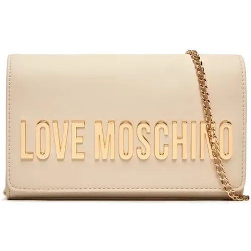 Cross Body Bags, female, , Size: ONE SIZE Gray PU Leather Bag - Love Moschino - Modalova