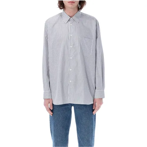 Striped Button-Up Shirt Blue , male, Sizes: L, M, XL - Comme des Garçons - Modalova