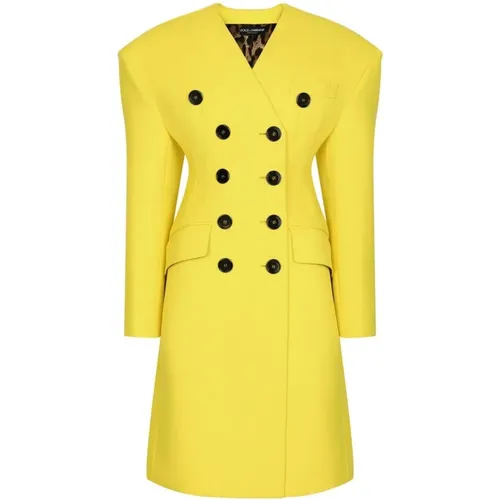 Double Breasted Woolen Coat , female, Sizes: 2XS, XS - Dolce & Gabbana - Modalova