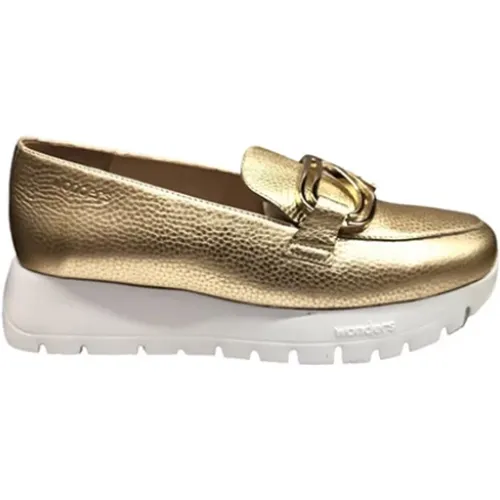 Leather Ballerina Shoes in Platinum , female, Sizes: 5 UK - Wonders - Modalova