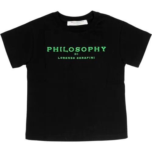 Baumwoll-T-Shirt mit kurzen Ärmeln und Logo - Philosophy di Lorenzo Serafini - Modalova