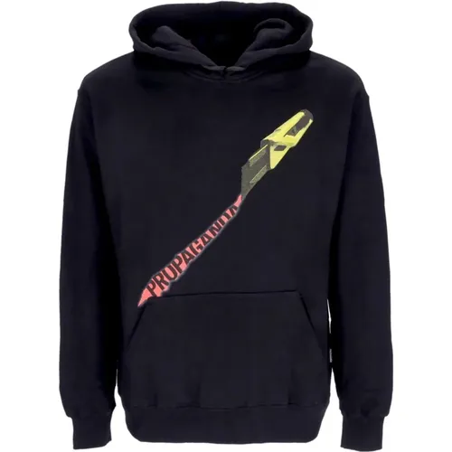 Schwarzer Hoodie mit Kängurutasche , Herren, Größe: XL - Propaganda - Modalova