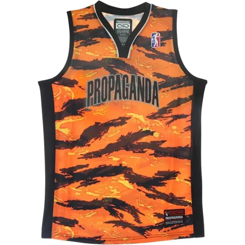 Sleeveless Tops, male, , Size: XL Tiger Camo Basketball Tank Top - Propaganda - Modalova