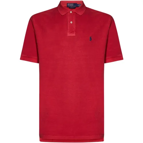 Rotes Polo-Shirt mit Pony-Stickerei , Herren, Größe: XL - Ralph Lauren - Modalova