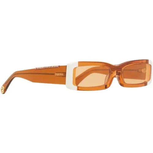 Brown Rectangular Sunglasses , female, Sizes: ONE SIZE - Jacquemus - Modalova